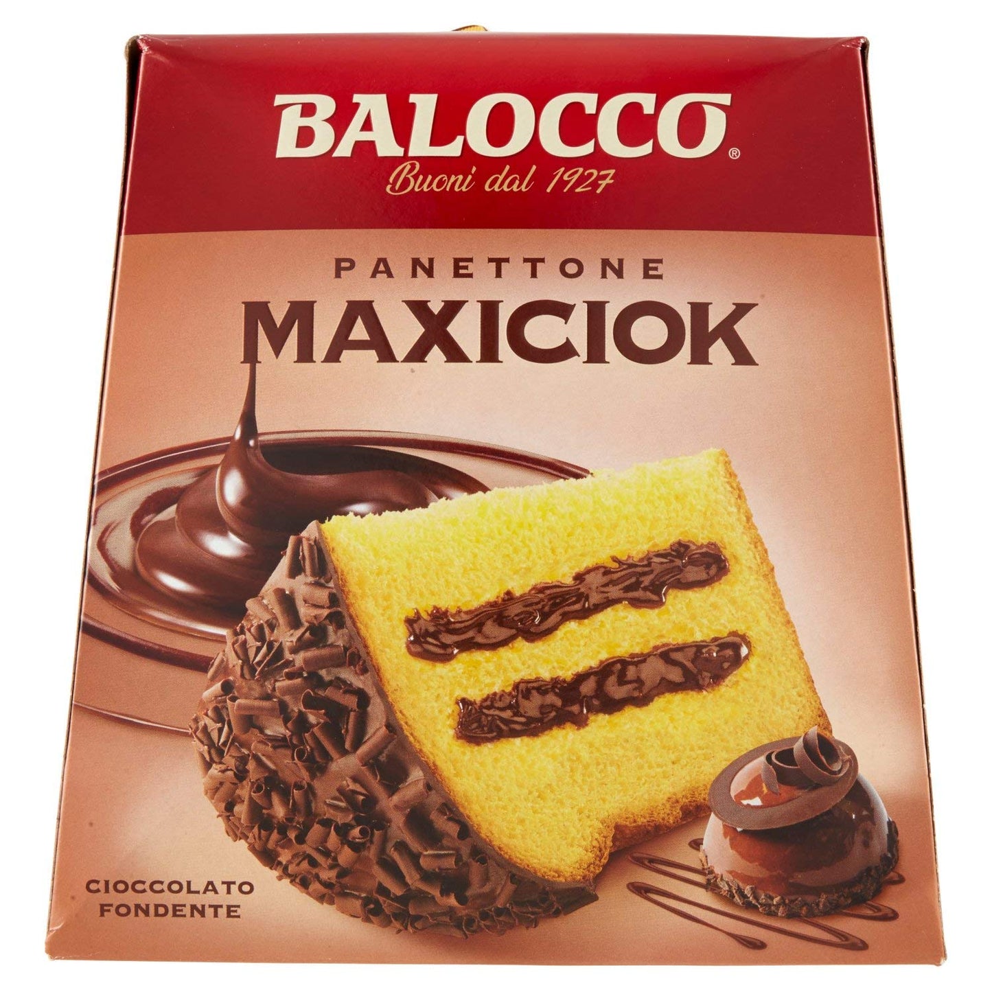 Balocco: "MaxiCiok" Panettone with Dark and White Chocolate Cream 28.21 Ounces (800g) Package [ Italian Import ]